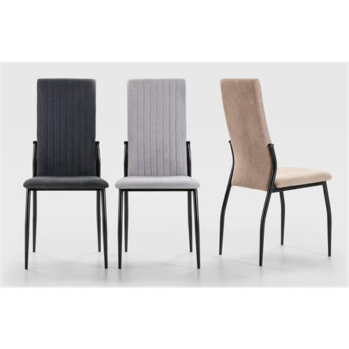 NUBA SILLA P/NEGRA TELA GRIS CLARO (XS2014-1)