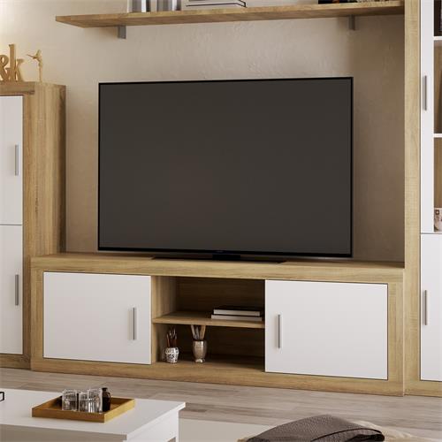 ELBA BAJO TV 2P. 180CMS C/CAMBRIA BLANCO