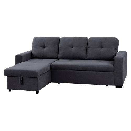 CLONY 2P+CHAISE C/CAMA REV. CRYSTAL 1 GRIS OSCURO