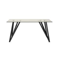 GAIA MESA RECT. 160CM PIE NEGRO/CRISTAL 2