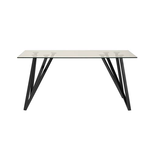 GAIA MESA RECT. 160CM PIE NEGRO/CRISTAL