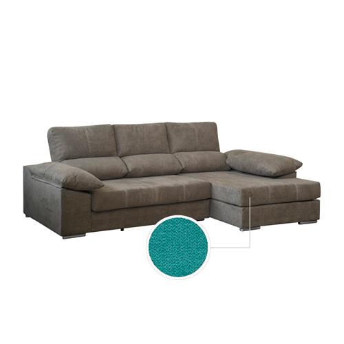 DANIEL 3P+CHAISE DER. SEMINIDO 17 TURQUESA