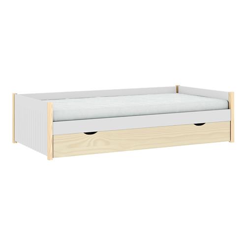 VALKA CAMA NIDO 90X190 BLANCO/CERA BLANCA S/SM