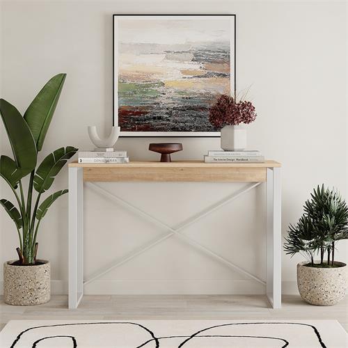 ARCHIE CONSOLA 110cm ROBLE PATA BLANCA