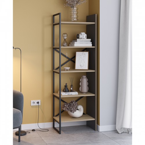 ARA ESTANTERIA 58cm ROBLE/NEGRO SILKY