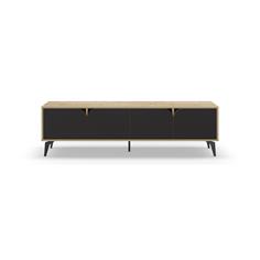 NOLA MUEBLE TV 4P 180cm ROBLE/NEGRO SILKY 2