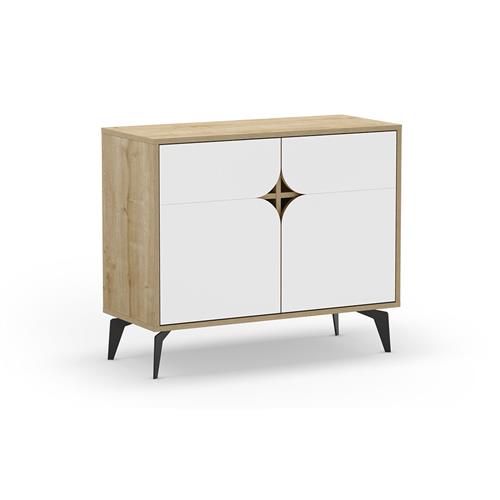 NOLA MUEBLE AUX. 2P 95cm ROBLE/BLANCO PATA META