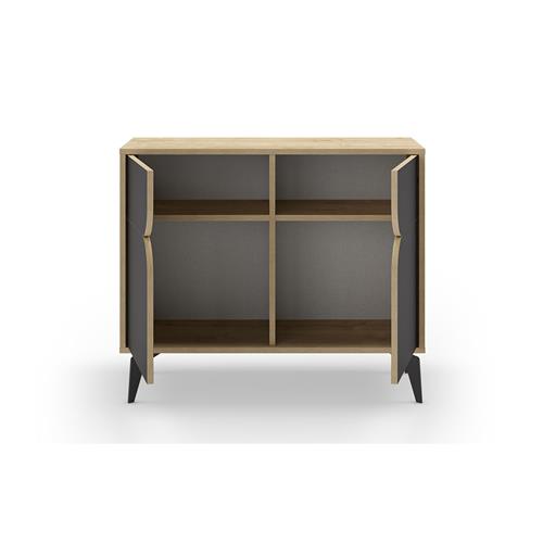 NOLA MUEBLE AUX. 2P 95cm ROBLE/NEGRO SILKY PATA ME