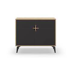 NOLA MUEBLE AUX. 2P 95cm ROBLE/NEGRO SILKY PATA ME 2