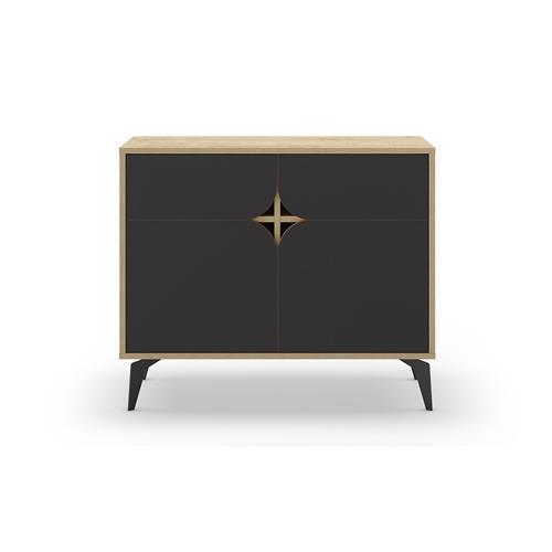 NOLA MUEBLE AUX. 2P 95cm ROBLE/NEGRO SILKY PATA ME
