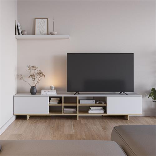 CEQUOIA MUEBLE TV 2P 230cm BLANCO/ROBLE
