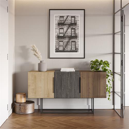TITAN APARADOR 3P ROBLE/MARRON OSC/NOGAL PATA MET.