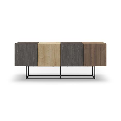 TITAN APARADOR 4P 200cm MARRON OSC/ROBLE/NOGAL