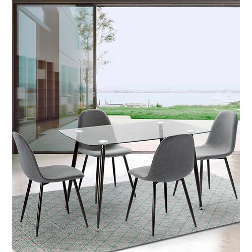 SWEEDEN MESA 120x80 TAPA CRISTAL P/NEGRA