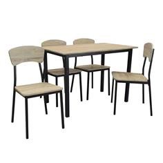 SK1401 CONJ. MESA+ 4 SILLAS ESTR. NEGRO A/CAMBRIA