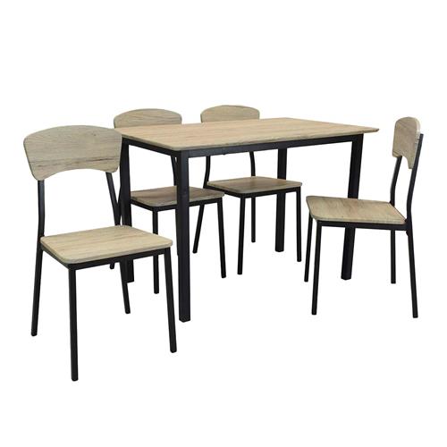 SK1401 CONJ. MESA+ 4 SILLAS ESTR. NEGRO A/CAMBRIA