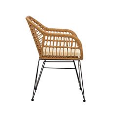 SPARK SILLA PE RATTAN C/NATURAL P/MET. NEGRA COJIN 2