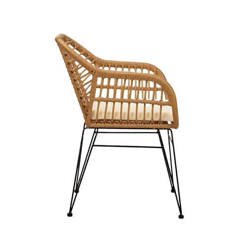 SPARK SILLA PE RATTAN C/NATURAL P/MET. NEGRA COJIN