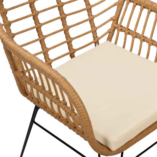 SPARK SILLA PE RATTAN C/NATURAL P/MET. NEGRA COJIN