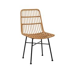 DESIRE SILLA PE RATTAN C/NATURAL P/MET.NEGRA