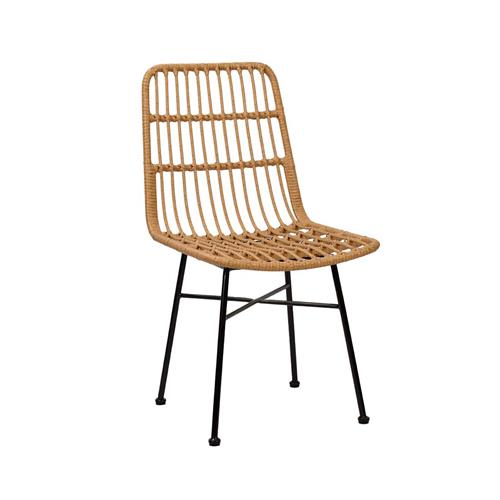 DESIRE SILLA PE RATTAN C/NATURAL P/MET.NEGRA