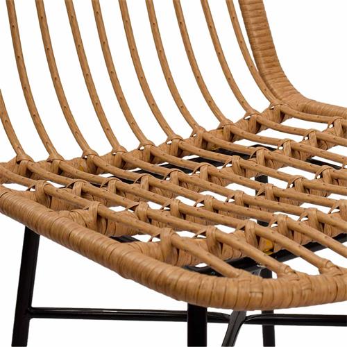 DESIRE SILLA PE RATTAN C/NATURAL P/MET.NEGRA