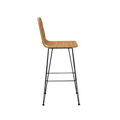 SNAKE TABURETE PE RATTAN C/NATURAL P/MET. NEGRA 2