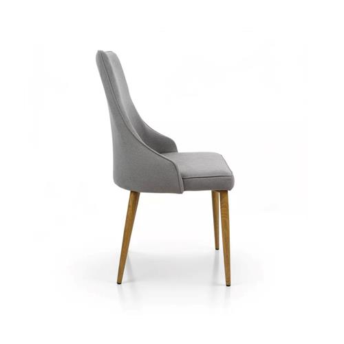 BRIANA SILLA COMEDOR DINO 02 GRIS CL/PATA ROBLE
